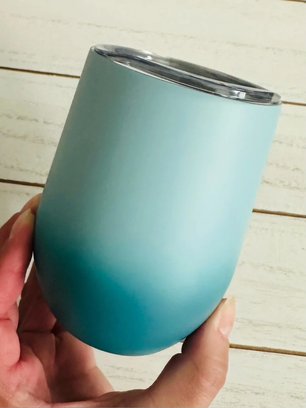 NEW Chic & Tonic Blue Ombre Sea Blue Wine Tumbler 12 oz NEW In Box